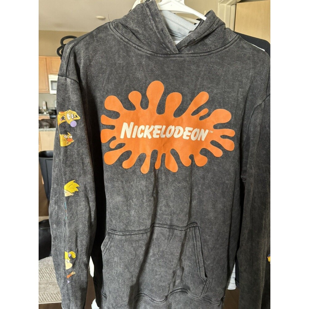 Nickelodeon Splat Pullover Hoodie W/ Nickelodeon Characters 90’s Style Retro